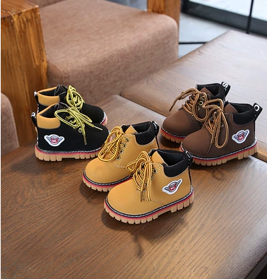 Baby cotton shoes 2021 autumn and winter new female treasure 1-3 years old 2 warm plus velvet children Martin boots boys winter shoes tide