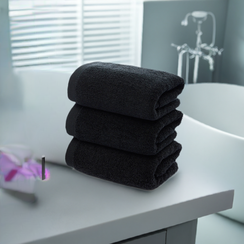 21 strands of black cotton towels
